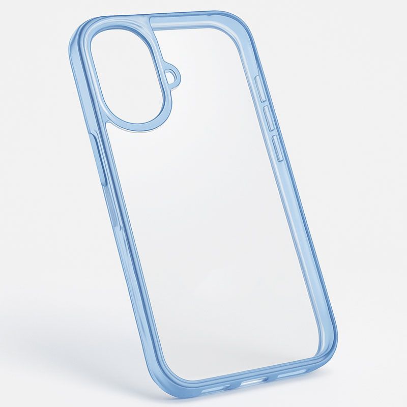 Funda Transparente con Borde Azul para iPhone 16