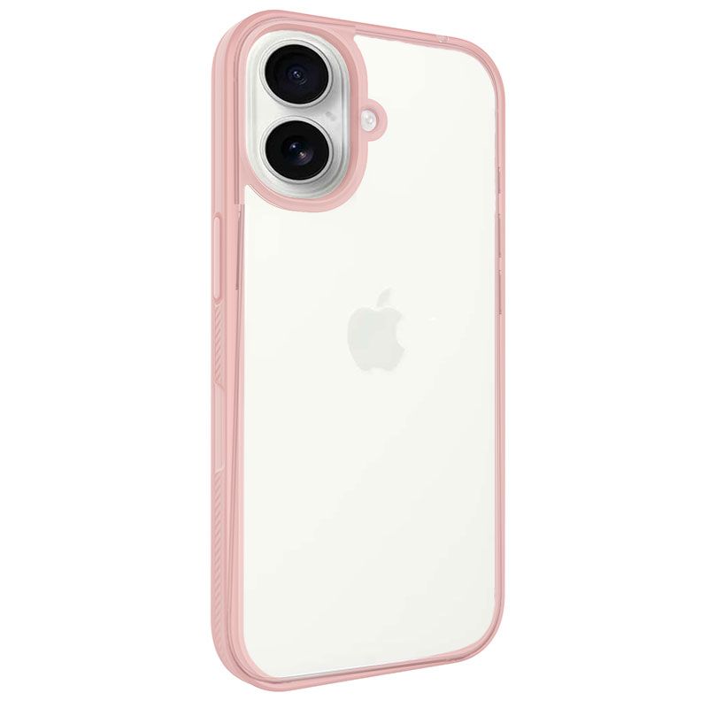 Funda Transparente con Borde Rosa para iPhone 16