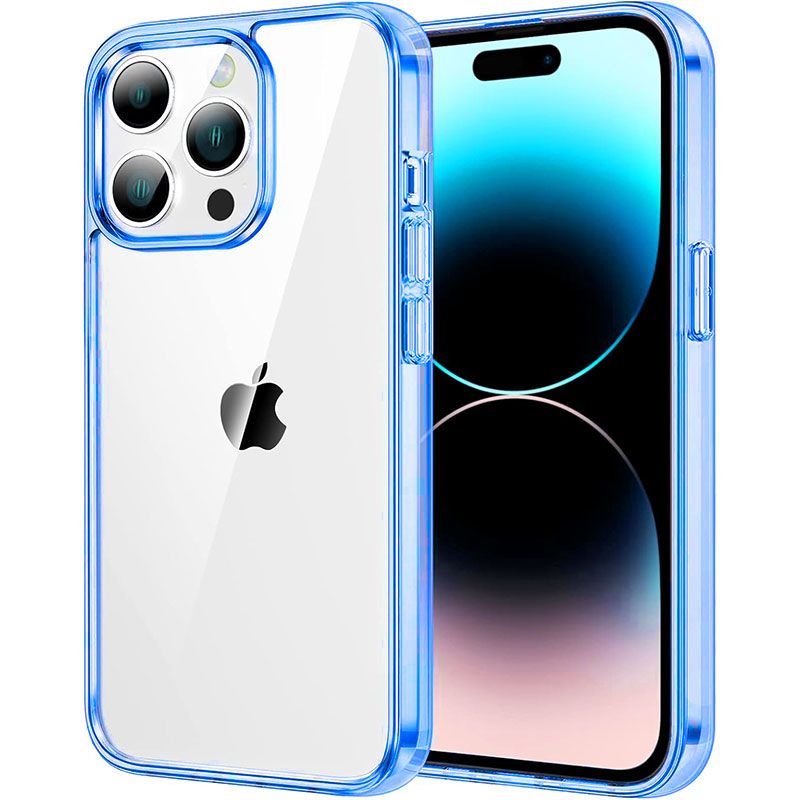 Funda Transparente con Borde Azul para iPhone 16 Pro