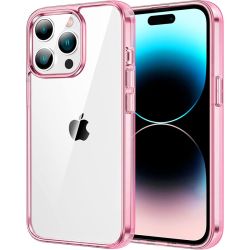 Funda Transparente con Borde Rosa para iPhone 16 Pro