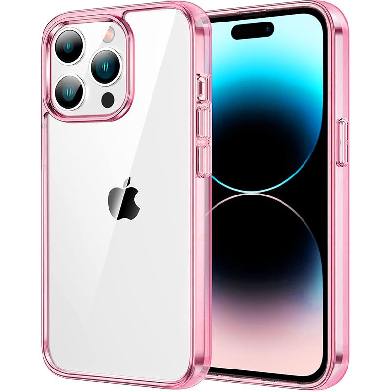 Funda Transparente con Borde Rosa para iPhone 16 Pro