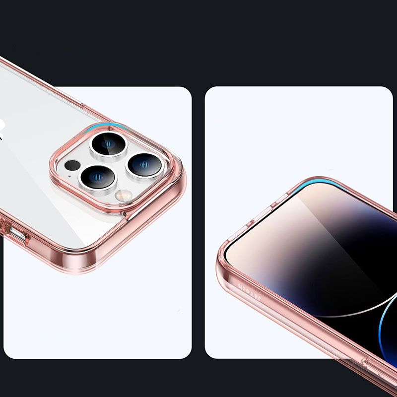 Funda Transparente con Borde Rosa para iPhone 16 Pro