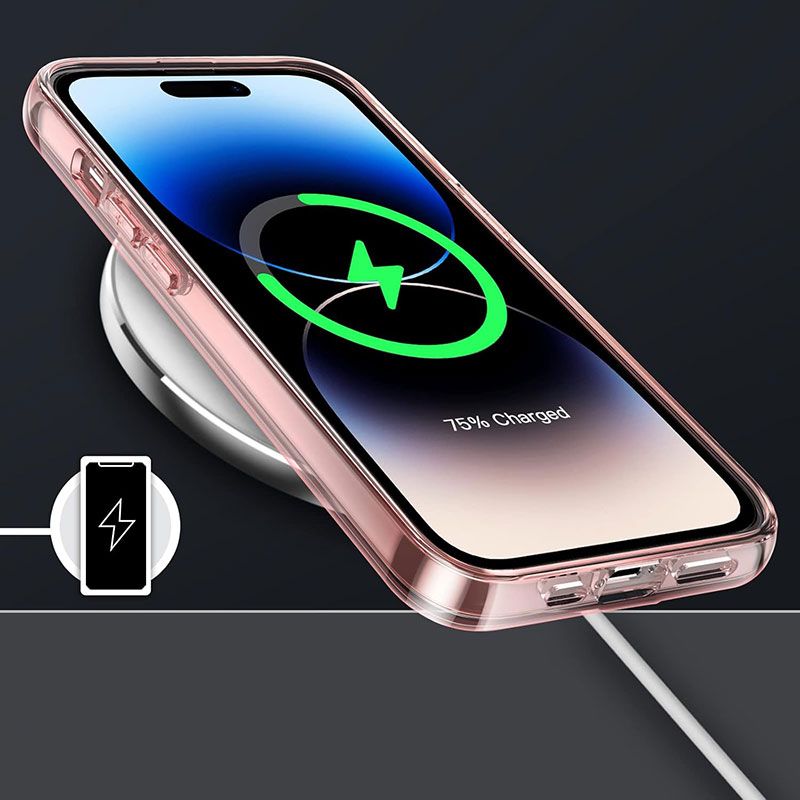 Funda Transparente con Borde Rosa para iPhone 16 Pro