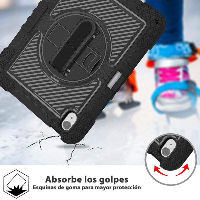 Funda Rugerizada con Asa y Correa para iPad 10 Gen y iPad 11 (A16)