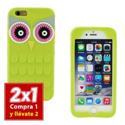 Funda 3D de Silicona Animal Buho Verde para Iphone 6 Plus / 6S Plus
