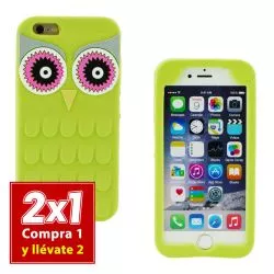 Funda 3D de Silicona Animal Buho Verde para Iphone 6 Plus / 6S Plus