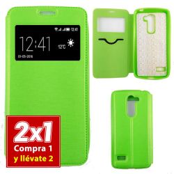 Funda con Tapa y Ventana para LG Ray Verde