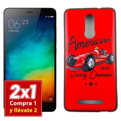 Funda Relieve American Racing Champion para Xiaomi Redmi Note 3 Rojo