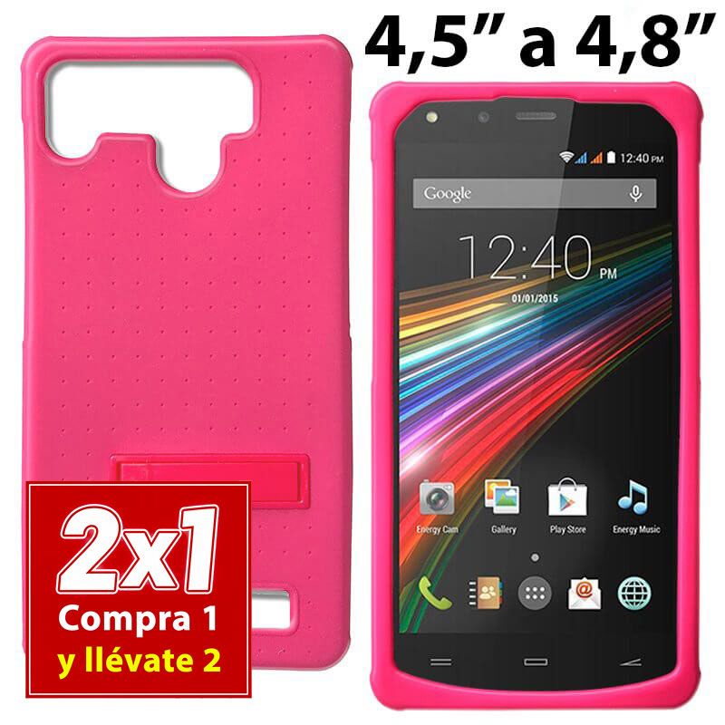 Funda Universal Silicona Rosa para Móvil de 4,5 a 4,8 Pulgadas