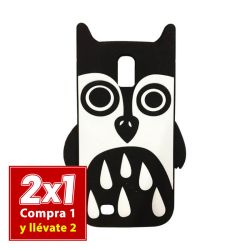 Funda 3D de Silicona Buho Blanco de la Suerte para Samsung Galaxy S5