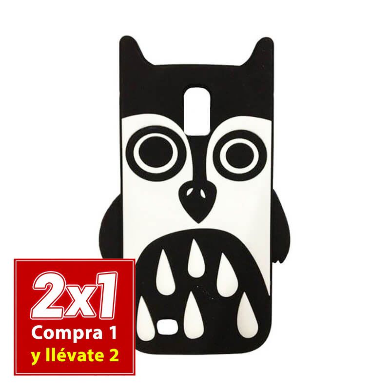 Funda 3D de Silicona Buho Blanco de la Suerte para Samsung Galaxy S5