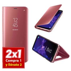 Funda de Espejo Rosa Clear View con soporte - Samsung Galaxy S9