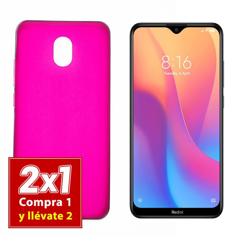 Funda rosa de TPU para Xiaomi Redmi 8A Semitransparente