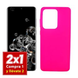 Funda rosa para Samsung Galaxy S20 Ultra semitransparente