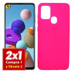 Funda rosa para Samsung Galaxy A21S de silicona