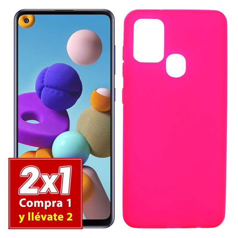 Funda rosa para Samsung Galaxy A21S de silicona