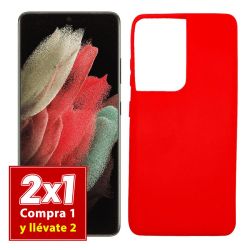 Funda roja para Samsung Galaxy S21 Ultra de silicona