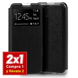 Funda con tapa y ventana para Huawei P40 Lite Negro