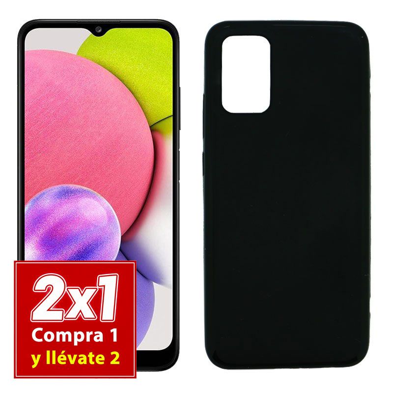 Funda negra para Samsung Galaxy A03S de silicona