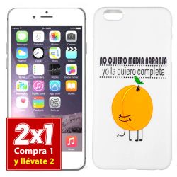 Funda Media Naranja para iPhone 6 Plus / 6S Plus Blanco