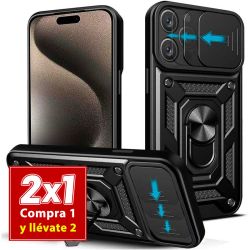 Funda Slide Armor con tapa para cámara y anillo - iPhone 15 Pro Max