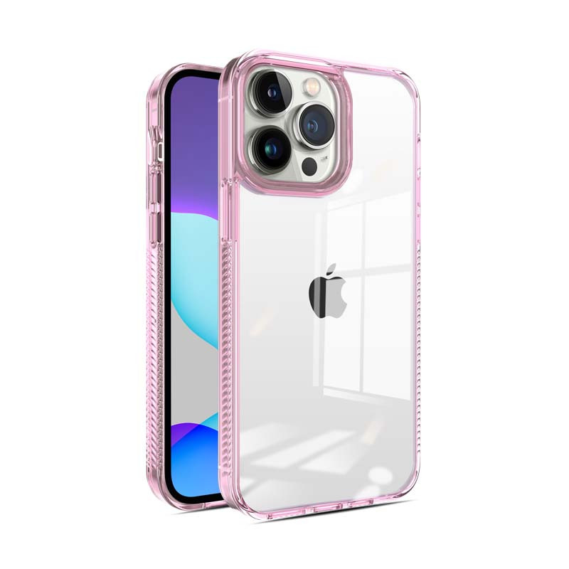 Funda Transparente con Borde Rosa para iPhone 16 Pro Max