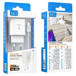 Cargador Usb C Carga rápida PD 25W 4A con Cable USB C a USB C