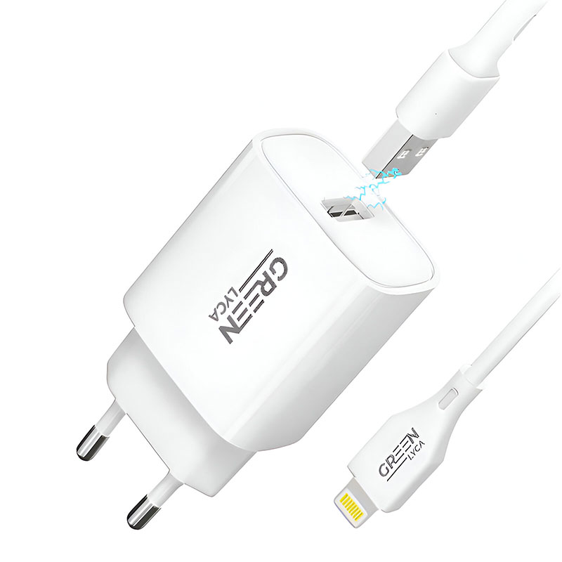 Cargador Usb a Lightning para iPhone Carga rápida 3A 18W QC 3.0
