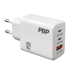 Cargador 65W GaN Triple - USB C + USB PBP-1015