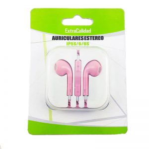 auriculares con manos libres rosa