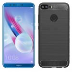 Funda de carbono textura suave color negro para Honor 9 Lite