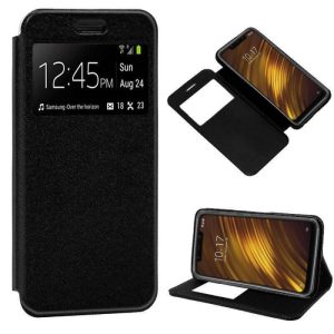 Funda libro con Tapa y Ventana para Xiaomi Pocophone F1 Negro Funda con Tapa y Ventana para Xiaomi Pocophone F1 Negro