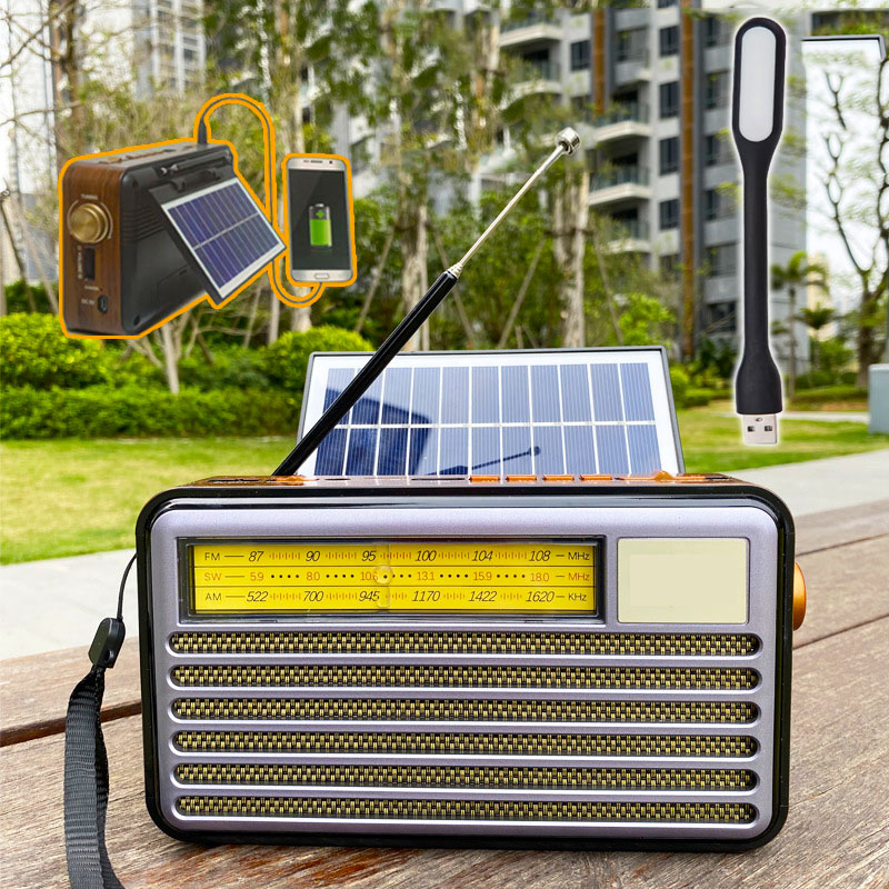 Radio solar FM/AM con linterna